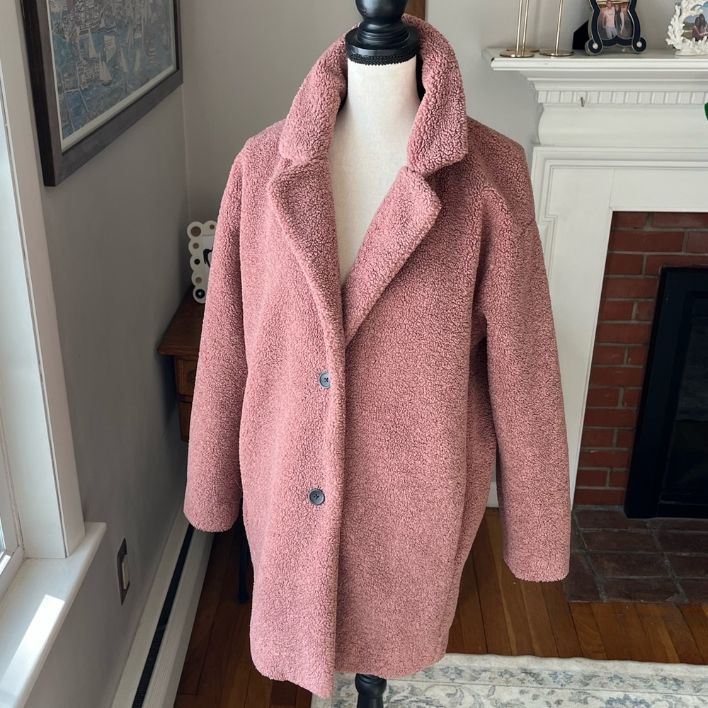 Daily Ritual | Teddy Bear Fleece Coat - Picture 3 of 14